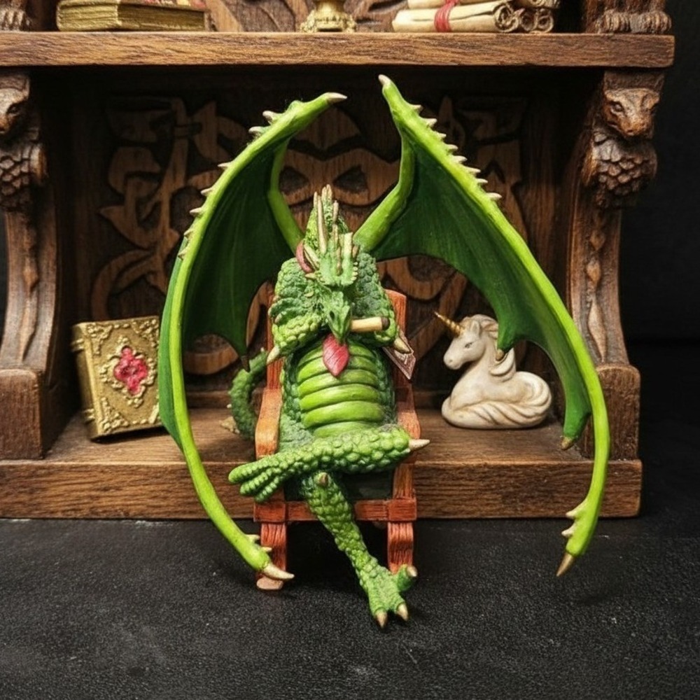 Hamilton Collection Foldin' Freddy Dragon Figurine, Hold'em or Fold'em, Flaw